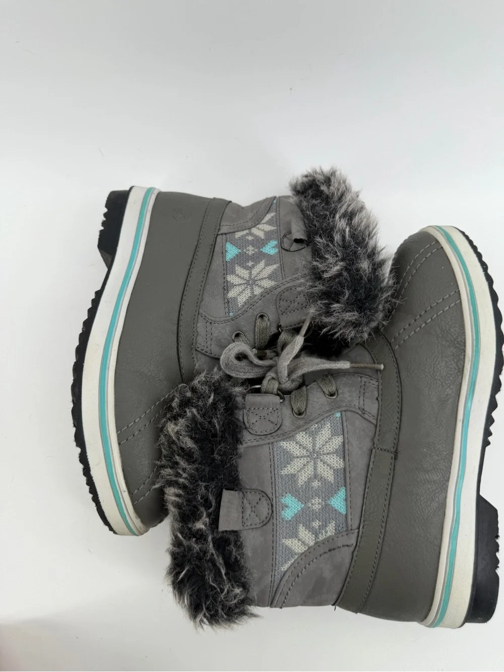 Girl’s Faux-Fur Winter Boots - Gray
